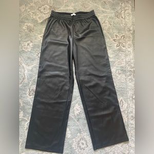 Babaton (Aritzia) leather pants. Full length, high waisted, wide leg.
